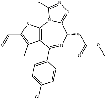 (S)-2-(4-(4-氯苯基)-2-甲酰基-3,9-二甲基-6H-噻吩并[3,2-F] [1,2,4]三唑并[4,3-A]] [1,4]二氮杂卓-6-基)乙酸甲酯, 916493-81-7, 结构式