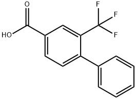 [1,1'-Biphenyl]-4-carboxylic acid, 2-(trifluoromethyl)- Structure