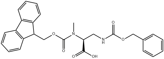 L-Alanine, N-[(9H-fluoren-9-ylmethoxy)carbonyl]-N-methyl-3-[[(phenylmethoxy)carbonyl]amino]- 化学構造式