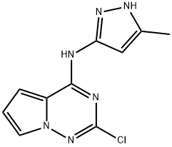 2-Chloro-N-(5-methyl-1H-pyrazol-3-yl)pyrrolo[2,1-f][1,2,4]triazin-4-amine,918538-06-4,结构式