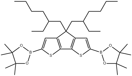 2,6-二硼酸频哪醇酯-4,4-二(2-乙基己基)-二噻吩并环戊二烯, 920515-35-1, 结构式