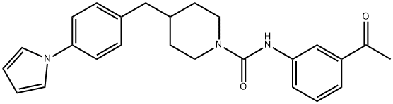 1-Piperidinecarboxamide, N-(3-acetylphenyl)-4-[[4-(1H-pyrrol-1-yl)phenyl]methyl]- Structure