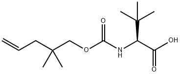 (2S)-2-(2,2-dimethylpent-4-enoxycarbonylamino)-3,3-dimethylbutanoic acid Struktur