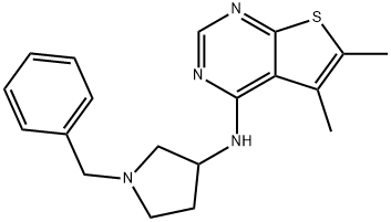 Thieno[2,3-d]pyrimidin-4-amine, 5,6-dimethyl-N-[1-(phenylmethyl)-3-pyrrolidinyl]- Structure