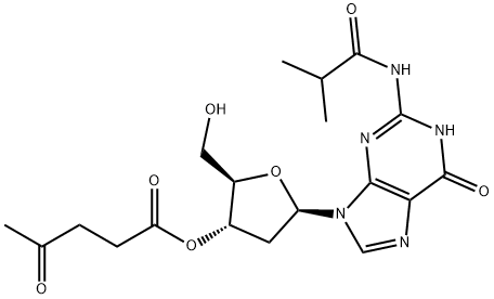 2'-Deoxy-N2-isobutyryl-3'-O-levulinoylguanosine Struktur