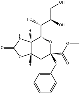 Methyl 5-N,4-O-Carbonyl-3,5-dideoxy-2-S-phenyl-2-thio-D-glycero-beta-D-galacto-2-nonulopyranosylonate Structure