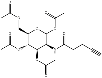 N–(4–pentynoyl) mannosamine tetraacylated (Ac4ManNAl) Struktur