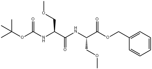 N-[(1,1-Dimethylethoxy)carbonyl]-O-methyl-L-seryl-O-methyl-L-serine phenylmethyl ester Struktur