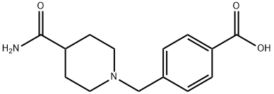 Benzoic acid, 4-[[4-(aminocarbonyl)-1-piperidinyl]methyl]- Structure