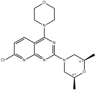 Pyrido[2,3-d]pyriMidine, 7-chloro-2-[(2R,6S)-2,6-diMethyl-4-Morpholinyl]-4-(4-Morpholinyl)-, rel- Structure