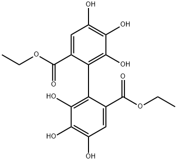 [1,1'-Biphenyl]-2,2'-dicarboxylic acid, 4,4',5,5',6,6'-hexahydroxy-, 2,2'-diethyl ester Struktur