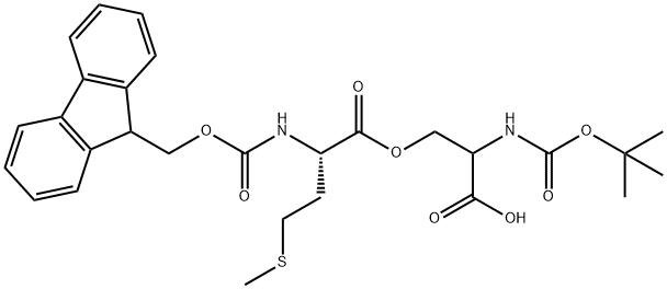 (Tert-Butoxy)Carbonyl Ser((9H-Fluoren-9-yl)MethOxy]Carbonyl Met)-OH Structure