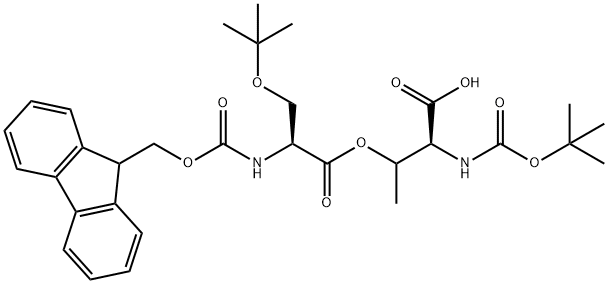 (Tert-Butoxy)Carbonyl Thr((9H-Fluoren-9-yl)MethOxy]Carbonyl Ser(tBu))-OH Structure
