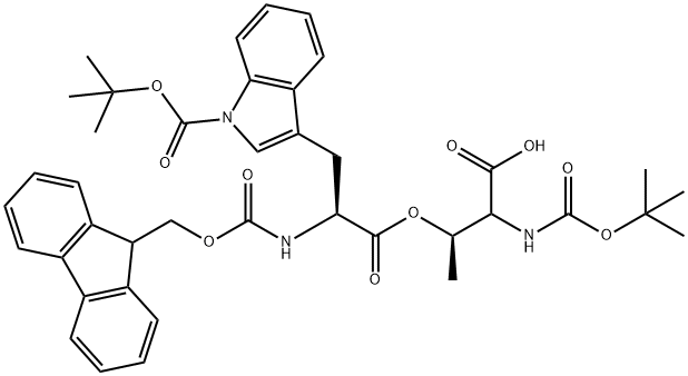 (Tert-Butoxy)Carbonyl Thr((9H-Fluoren-9-yl)MethOxy]Carbonyl Trp(Boc))-OH,944283-42-5,结构式