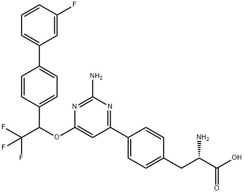 945976-43-2 L-苯丙氨酸,4 [ 2-AMINO-6 -(3 - [ 2,2,2 -三氟-1 -氟[ 1,1'-联苯-4-乙氧基])] - 4-PYRIMIDINYL ]—