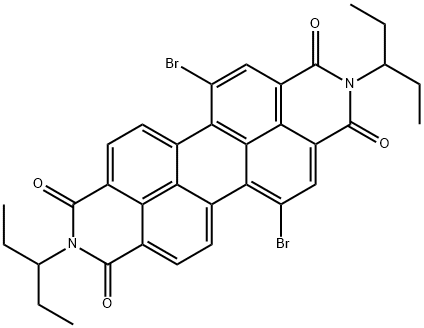 Anthra[2,1,9-def:6,5,10-d'e'f']diisoquinoline-1,3,8,10(2H,9H)-tetrone, 5,13-dibromo-2,9-bis(1-ethylpropyl)- 结构式