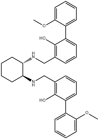 [1,1'-Biphenyl]-2-ol, 3-[[[(1S,2S)-2-[[(2-hydroxy-2'-methoxy[1,1'-biphenyl]-3-yl)methyl]amino]cyclohexyl]amino]methyl]-2'-methoxy- Structure