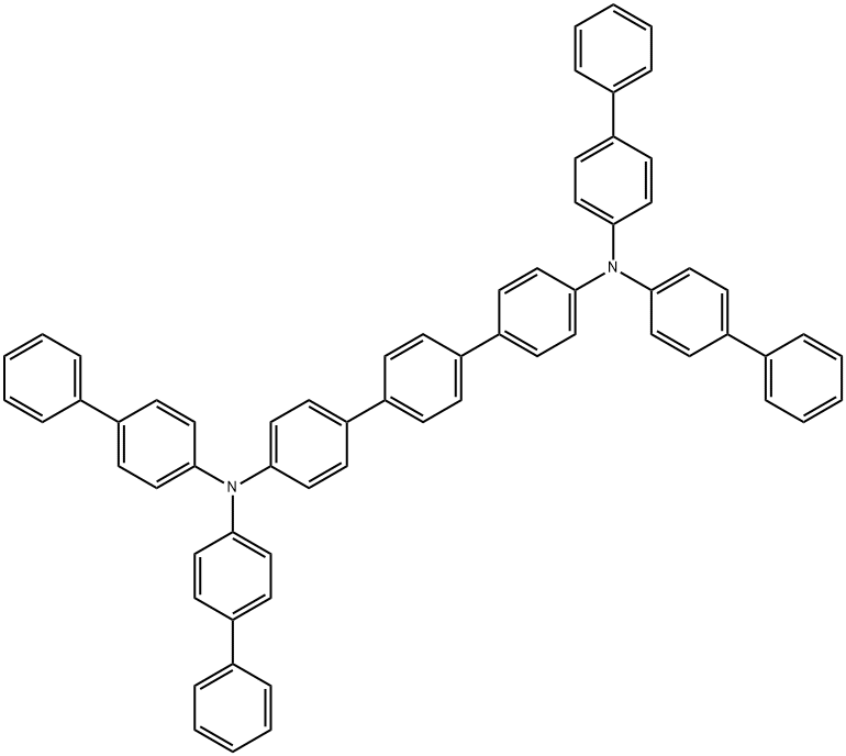 N,N,N',N'-テトラ([1,1'-ビフェニル]-4-イル)[1,1':4',1''-テルフェニル]-4,4''-ジアミン 化学構造式