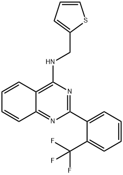 N-(2-チエニルメチル)-2-[2-(トリフルオロメチル)フェニル]キナゾリン-4-アミン 化学構造式
