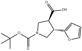 (Tert-Butoxy)Carbonyl (±)-trans-4-(2-furanyl)-pyrrolidine-3-carboxylic acid,959579-75-0,结构式