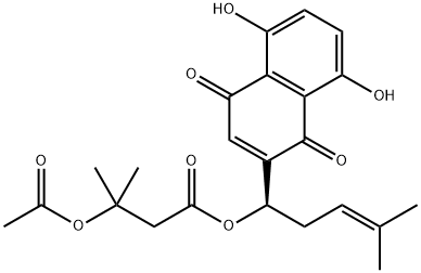 Β-乙酰氧基异戊酰阿卡宁,98936-77-7,结构式