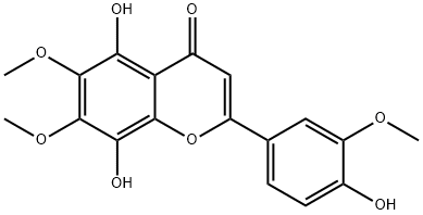 4',5,8-三羟基-3',6,7-三甲氧基黄酮 结构式