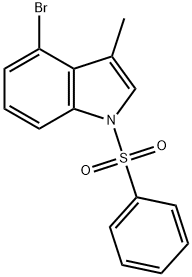 1H-Indole, 4-bromo-3-methyl-1-(phenylsulfonyl)- 结构式