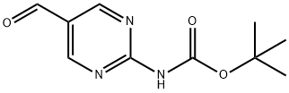 Carbamic acid, N-(5-formyl-2-pyrimidinyl)-, 1,1-dimethylethyl ester Struktur