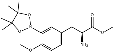 (S)-2-氨基-3-(4-甲氧基-3-(4,4,5,5-四甲基-1,3,2-二氧杂硼烷-2-基)苯基)丙酸甲酯, 1004524-42-8, 结构式