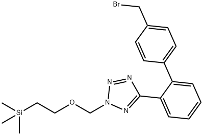 2H-Tetrazole, 5-[4'-(bromomethyl)[1,1'-biphenyl]-2-yl]-2-[[2-(trimethylsilyl)ethoxy]methyl]- Struktur