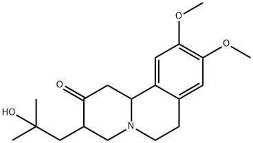 2H-Benzo[a]quinolizin-2-one, 1,3,4,6,7,11b-hexahydro-3-(2-hydroxy-2-methylpropyl)-9,10-dimethoxy- Struktur