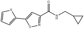 N-(cyclopropylmethyl)-5-(thiophen-2-yl)-1,2-oxazole-3-carboxamide,1016373-61-7,结构式