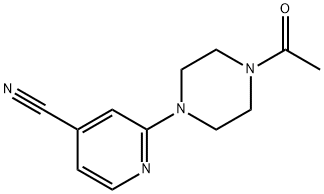 2-(4-乙酰哌嗪-1-基)吡啶-4-腈 结构式