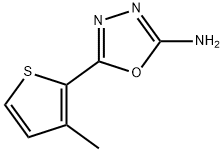 5-(3-メチル-2-チエニル)-1,3,4-オキサジアゾール-2-アミン 化学構造式