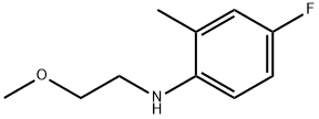 4-氟-N-(2-甲氧基乙基)-2-甲基苯胺,1020961-27-6,结构式