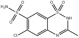 3-メチル-6-クロロ-7-(アミノスルホニル)-4H-1,2,4-ベンゾチアジアジン1,1-ジオキシド 化学構造式