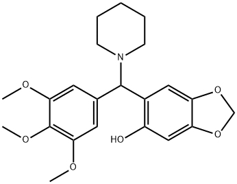6-(Piperidin-1-yl(3,4,5-trimethoxyphenyl)methyl)benzo[d][1,3]dioxol-5-ol 化学構造式