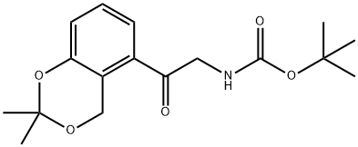 Carbamic acid, N-[2-(2,2-dimethyl-4H-1,3-benzodioxin-5-yl)-2-oxoethyl]-, 1,1-dimethylethyl ester Structure