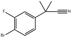 2-(4-bromo-3-fluorophenyl)-2-methylpropanenitrile Struktur