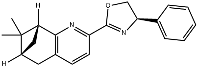 (R)-2-((6R,8R)-7,7-二甲基-5,6,7,8-四氢-6,8-甲桥喹啉-2-基)-4-苯基-4,5-二氢恶唑, 1027754-32-0, 结构式