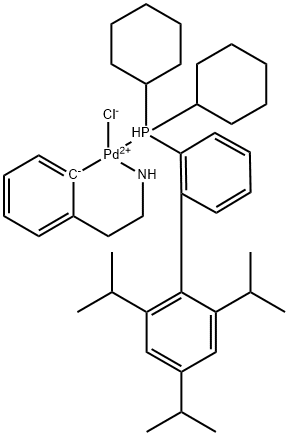 氯(2-二环己基膦基-2',4',6'-三异丙基-1,1'-联苯)[2-(2-氨基乙基苯基)]钯(II),1028206-56-5,结构式