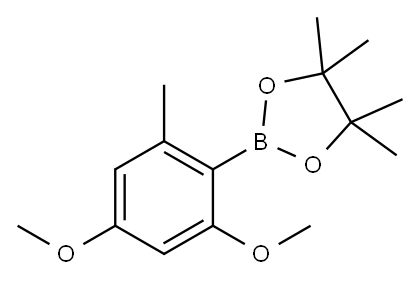 1,3,2-Dioxaborolane, 2-(2,4-dimethoxy-6-methylphenyl)-4,4,5,5-tetramethyl-, 1028332-18-4, 结构式