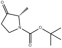 1-Pyrrolidinecarboxylic acid, 2-methyl-3-oxo-, 1,1-dimethylethyl ester, (2S)- Struktur