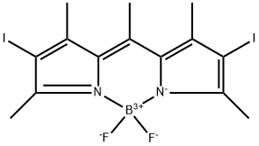 5,5-二氟-2,8-二碘-1,3,7,9,10-五甲基-5H-4L4,5L4-二吡咯并[1,2-C:2',1'-F][1,3,2]二氮杂硼胺 结构式