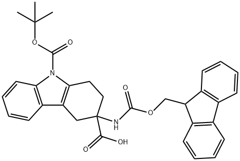 3-Amino-1,2,3,4-tetrahydrocarbazole-3-carboxylic acid, N1-BOC 3-FMOC protected Struktur