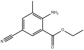 2-氨基-5-氰基-3-甲基苯甲酸乙酯, 1032667-90-5, 结构式