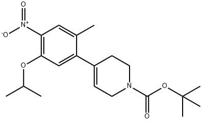 1(2H)-Pyridinecarboxylic acid, 3,6-dihydro-4-[2-methyl-5-(1-methylethoxy)-4-nitrophenyl]-, 1,1-dimethylethyl ester,1032903-52-8,结构式