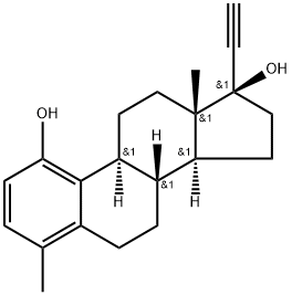 (8S,9S,13S,14S,17R)-17-ethynyl-4,13-dimethyl-7,8,9,11,12,14,15,16-octahydro-6H-cyclopenta[a]phenanthrene-1,17-diol Struktur