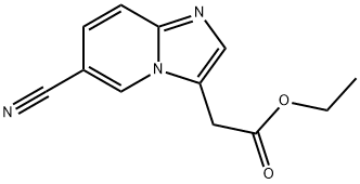 2-(6-氰基咪唑并[1,2-A]吡啶-3-基)乙酸乙酯,1034309-63-1,结构式