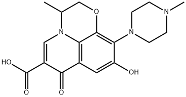 7H-Pyrido[1,2,3-de]-1,4-benzoxazine-6-carboxylic acid, 2,3-dihydro-9-hydroxy-3-methyl-10-(4-methyl-1-piperazinyl)-7-oxo- Struktur